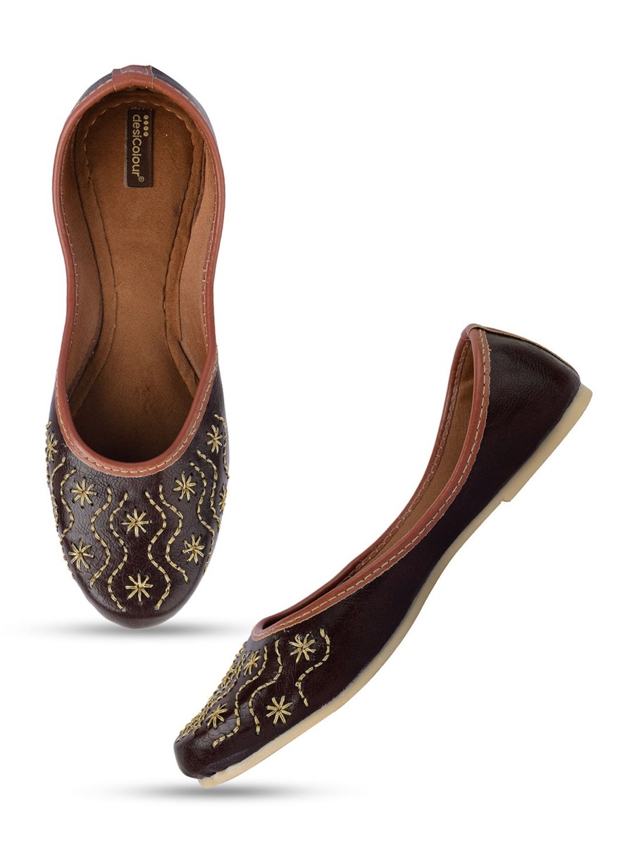 Others Desi Colour | Women'S Casuals Indian Ethnic Comfort Footwear - Desi Colour Brown