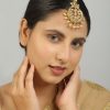 Jewellery Femizen | Women'S Kundan Embellished Maang Tikka - Femizen Golden