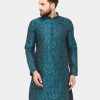 Men Virat Fashions | Men'S Green U0026 Black Self Design Kurta Only ( Jok 517 Green ) - Virat Fashions