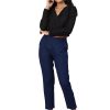 Women NOZ2TOZ | Women'S Blue Cotton Trouser - Noz2Toz