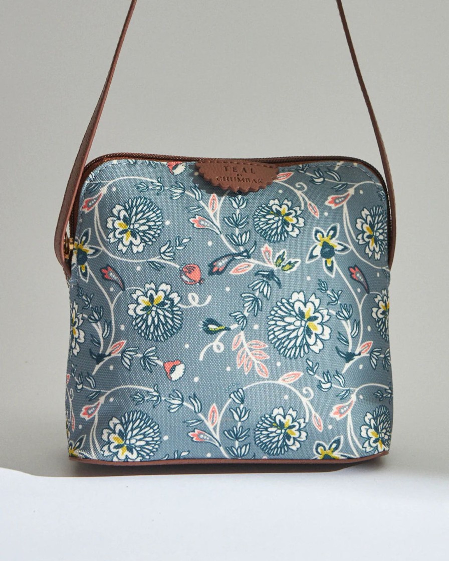 Others Chumbak | Teal By Chumbak Grey Bloom Sling Bag - Chumbak