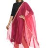 Women Moeza | Women'S Banarsi Chanderi Piping Dupatta Mfd0027 - Moeza Magenta