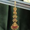 Jewellery Priyaasi | Women'S Ruby Emerald Gold Plated Temple Maang Tikka - Priyaasi