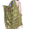 Women AR Silks | A R Silk Silk Peacock Multi Fancy Dupatta Color Dupatta Or Chunni Mehendi Green