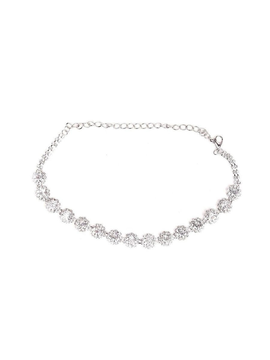 Jewellery Odette1 | Women'S Beautiful Crystal-Studded Choker-Silver - Odette