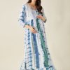 Women The Kaftan Company | White Tie And Dye Maternity Loungedress - The Kaftan Company Blue