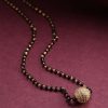 Jewellery Priyaasi | Women'S Gold-Plated Ad Studded Spherical Pendant Black Beaded Chain Mangalsutra - Priyaasi