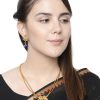 Jewellery Anikas Creation | Antique Matte Gold Finish Blue Stone Studded Temple Jewellery Set - Anikas Creation Multicolor