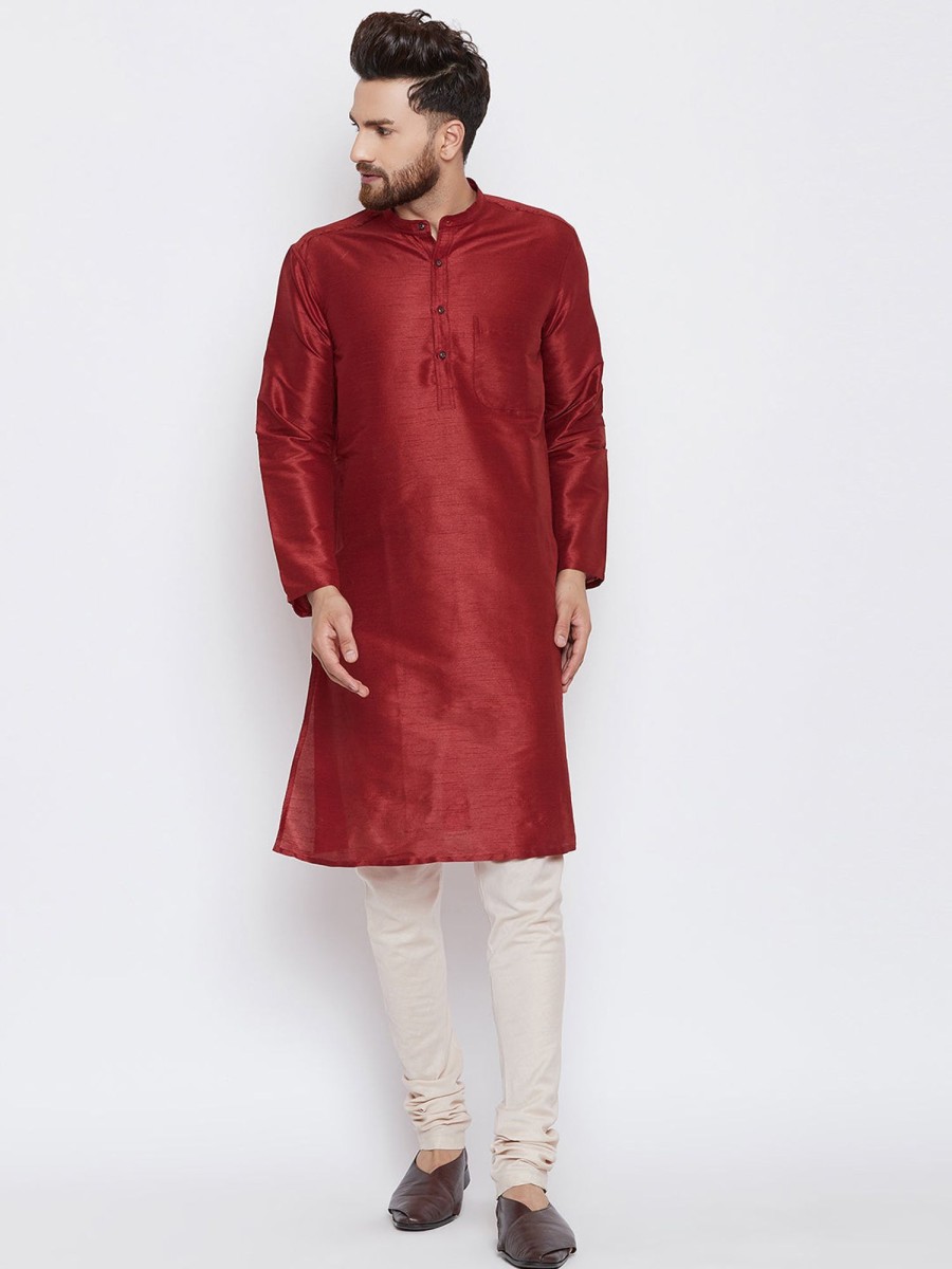 Men Even Apparels | Men'S Festive Kurta - Even Apparels Maroon