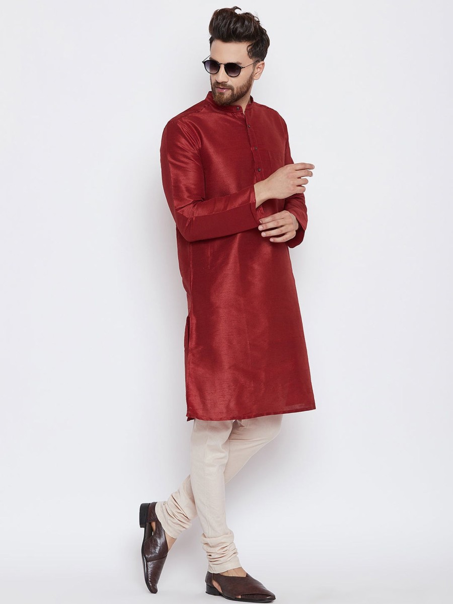 Men Even Apparels | Men'S Festive Kurta - Even Apparels Maroon