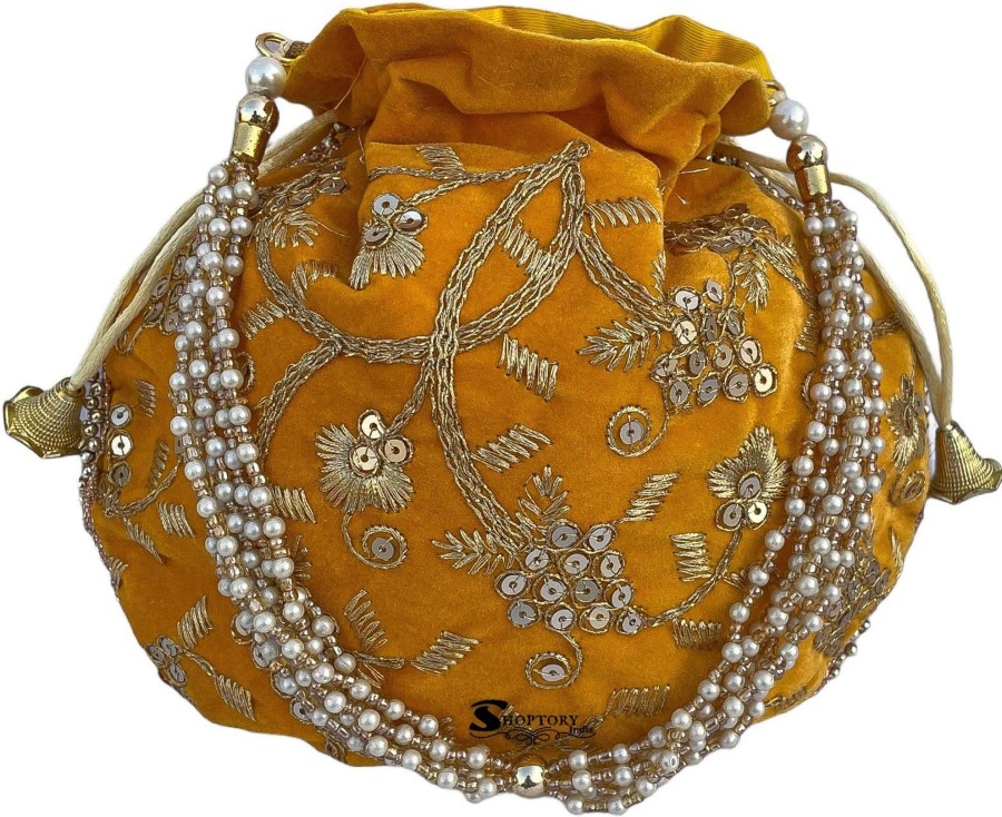 Others Ritzie | Women'S Embroidered Velvet Potli Bags , Wedding Gift - Ritzie