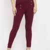 Women Wahe-NOOR | Women'S Maroon Regular Fit Jeggings - Wahe-Noor