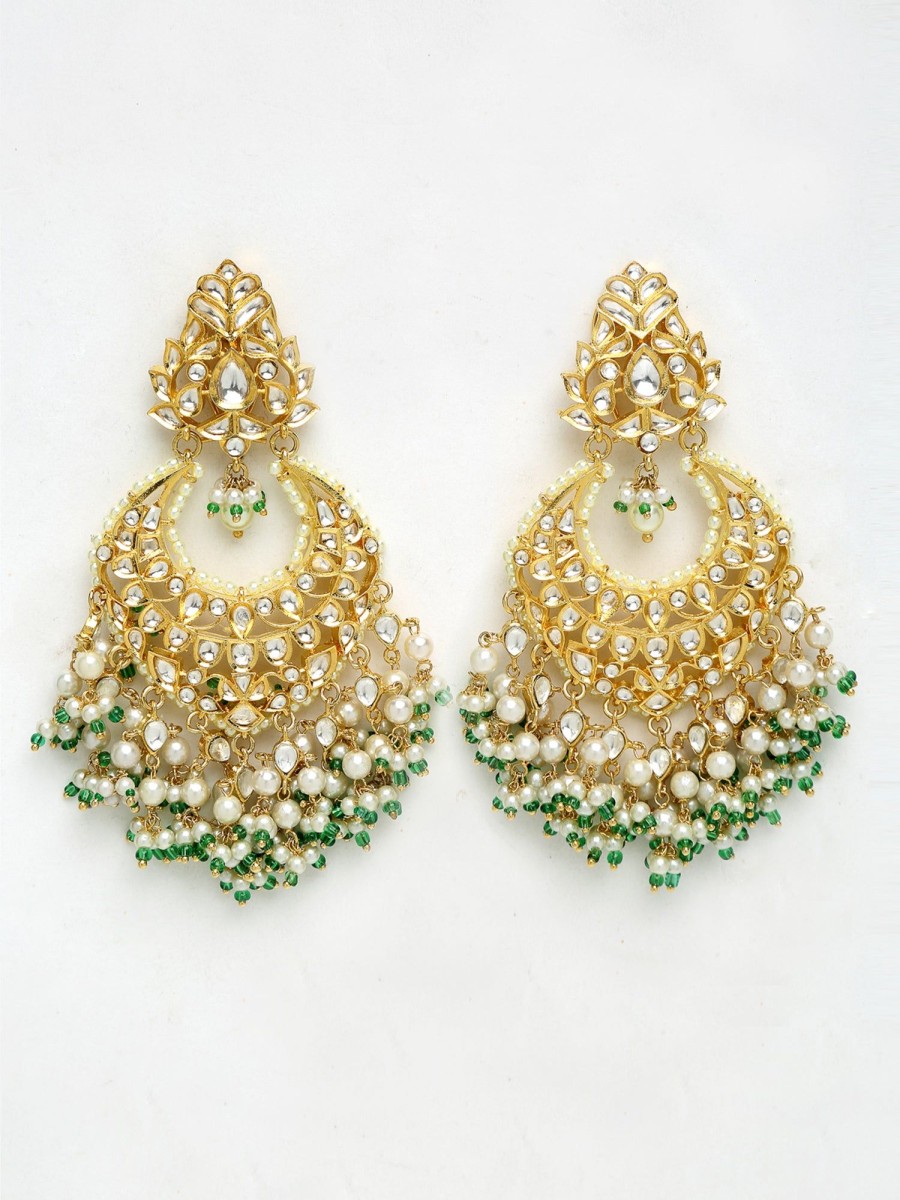 Jewellery Ruby Raang | Women'S Kundan Stone Earrings - Ruby Raang