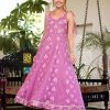 Women Yufta | Women'S Strappy Anarkali Dress - Yufta Purple