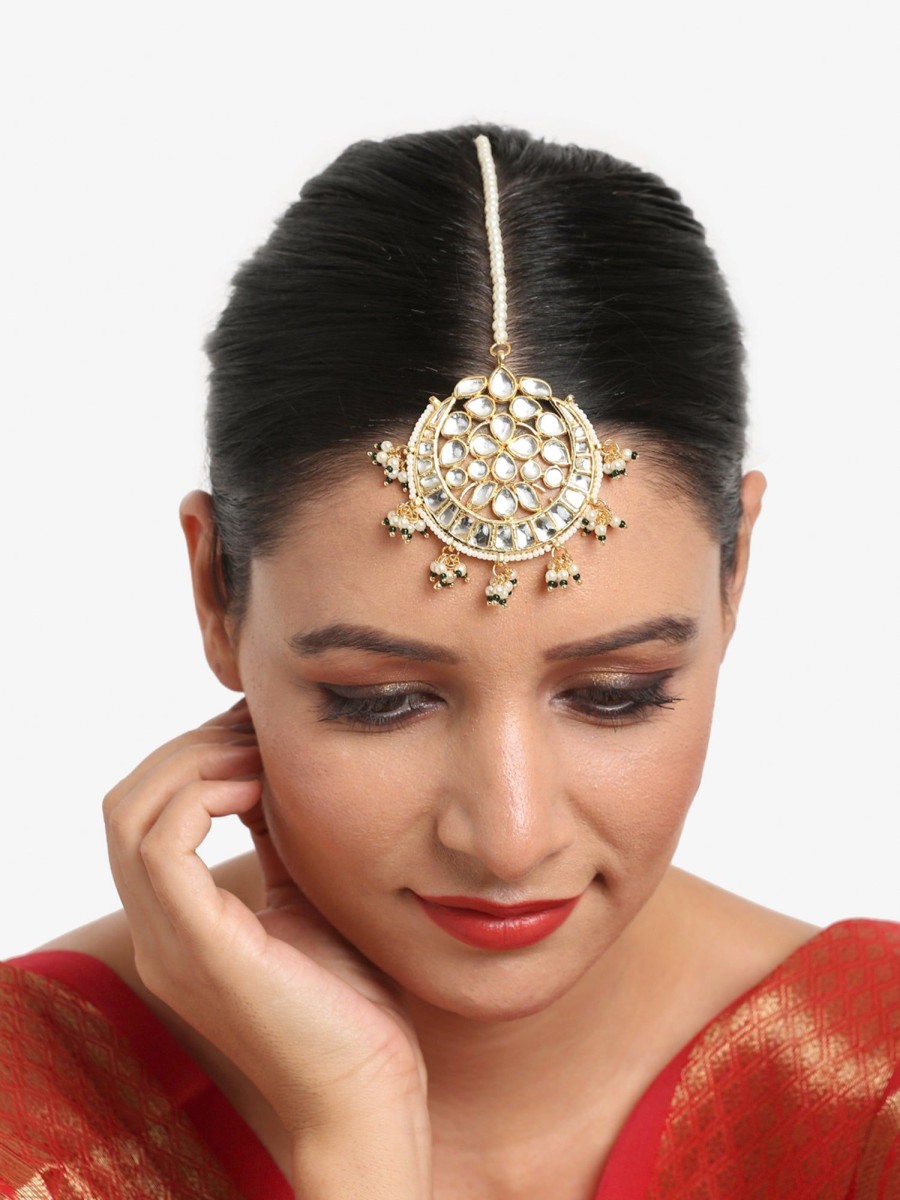 Jewellery Ruby Raang | Women'S Kundan Maang Tikka - Ruby Raang