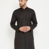 Men Vastramay | Men'S Cotton Blend Kurta - Vastramay Black