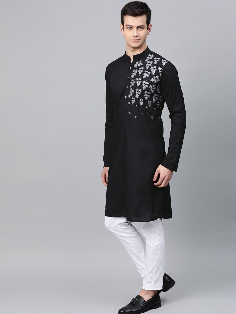 Men See Designs | Men'S Embroidered Straight Kurta - See Designs Black