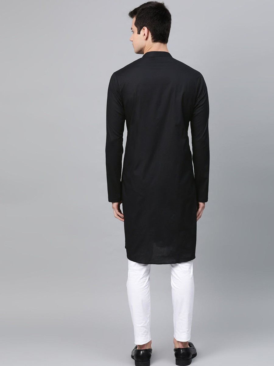 Men See Designs | Men'S Embroidered Straight Kurta - See Designs Black