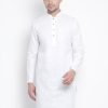 Men Vastramay | Men'S White Cotton Kurta - Vastramay