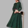 Women Ahalyaa | Women'S Embellished Sequined Maxi Ethnic Dress - Ahalyaa Green