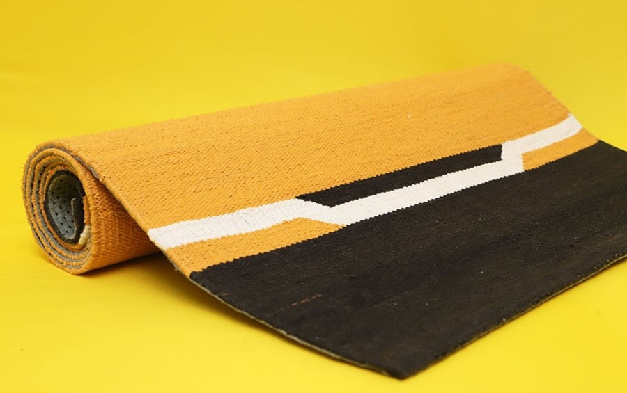 Others Indic Inspirations | Cotton Yoga Mat - Mustard - Indic Inspirations