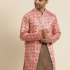 Men Sojanya | Men'S Silk Blend Only Sherwani Jacket - Sojanya Peach