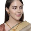 Jewellery Anikas Creation | Antique Matte Gold Finish Maroon Stone Studded Temple Jewellery Set - Anikas Creation Multicolor