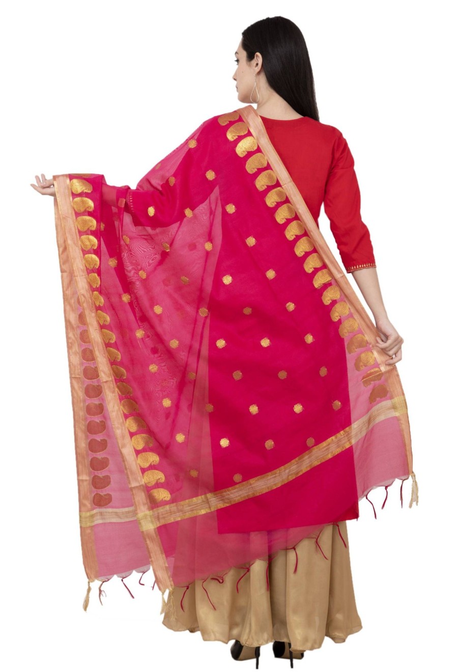 Women AR Silks | A R Silk Vns Ambi Booti Fancy Dupatta Color Dupatta Or Chunni Rani