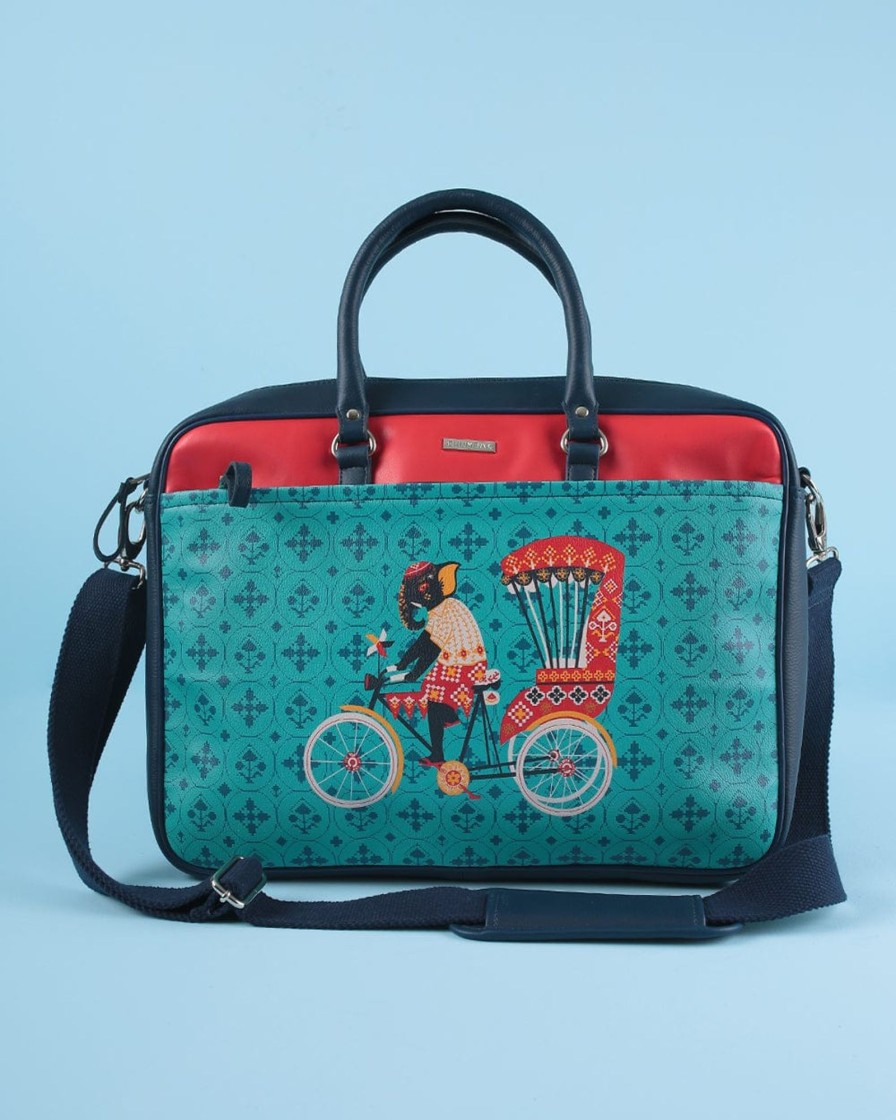 Others Chumbak | Elephant On Rickshaw Laptop Bag - Chumbak