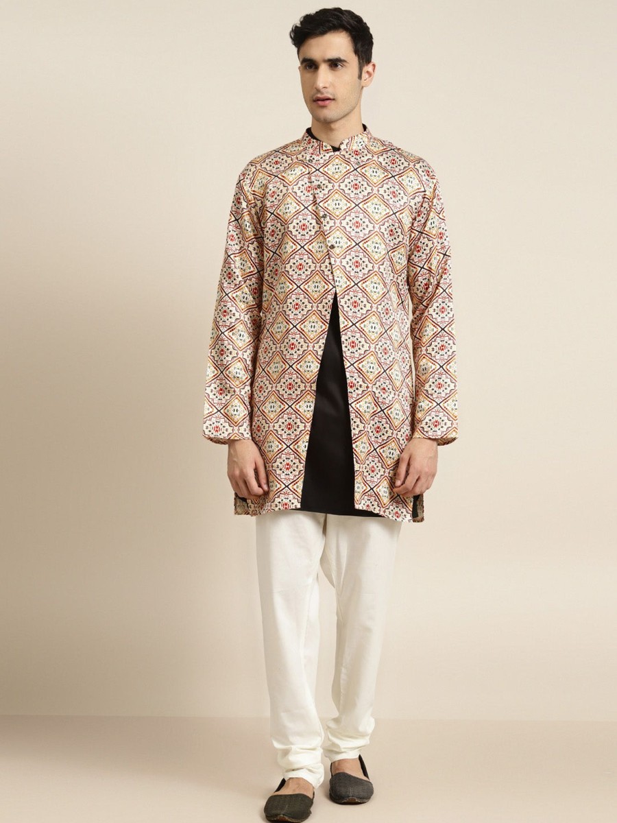 Men Sojanya | Men'S Silk Blend Only Sherwani Jacket - Sojanya Off White