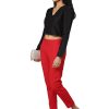 Women NOZ2TOZ | Women'S Red Cotton Trouser - Noz2Toz