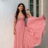 Women Label Shaurya Sanadhya USA | Women'S Dusty Pink Sequin Pannel Long Dress - Label Shaurya Sanadhya Usa