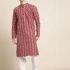 Men Sojanya | Men'S Silk Blend Embroidered Only Kurta - Sojanya Maroon