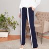 Women SASSAFRAS | Women'S Front Tape Bootleg Pants - Sassafras Navy