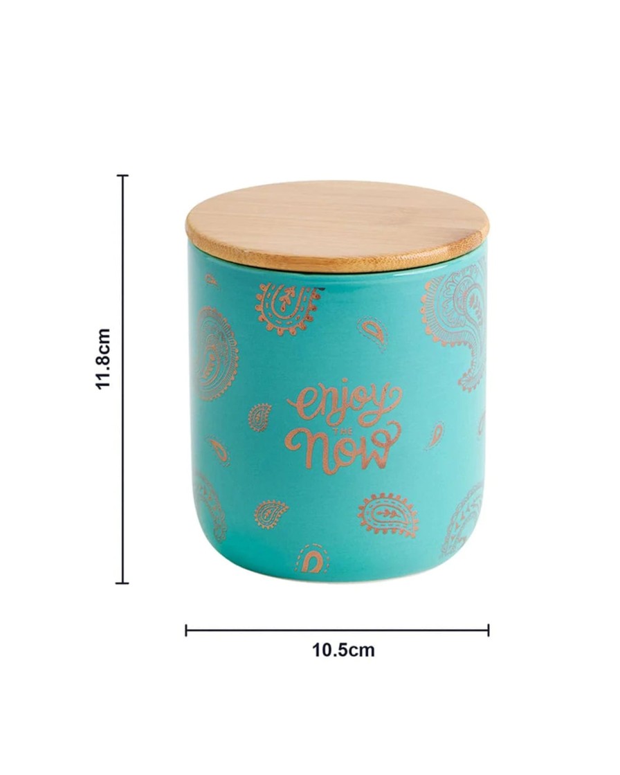 Others Chumbak | Enjoy Now Storage Jar - Teal - Chumbak