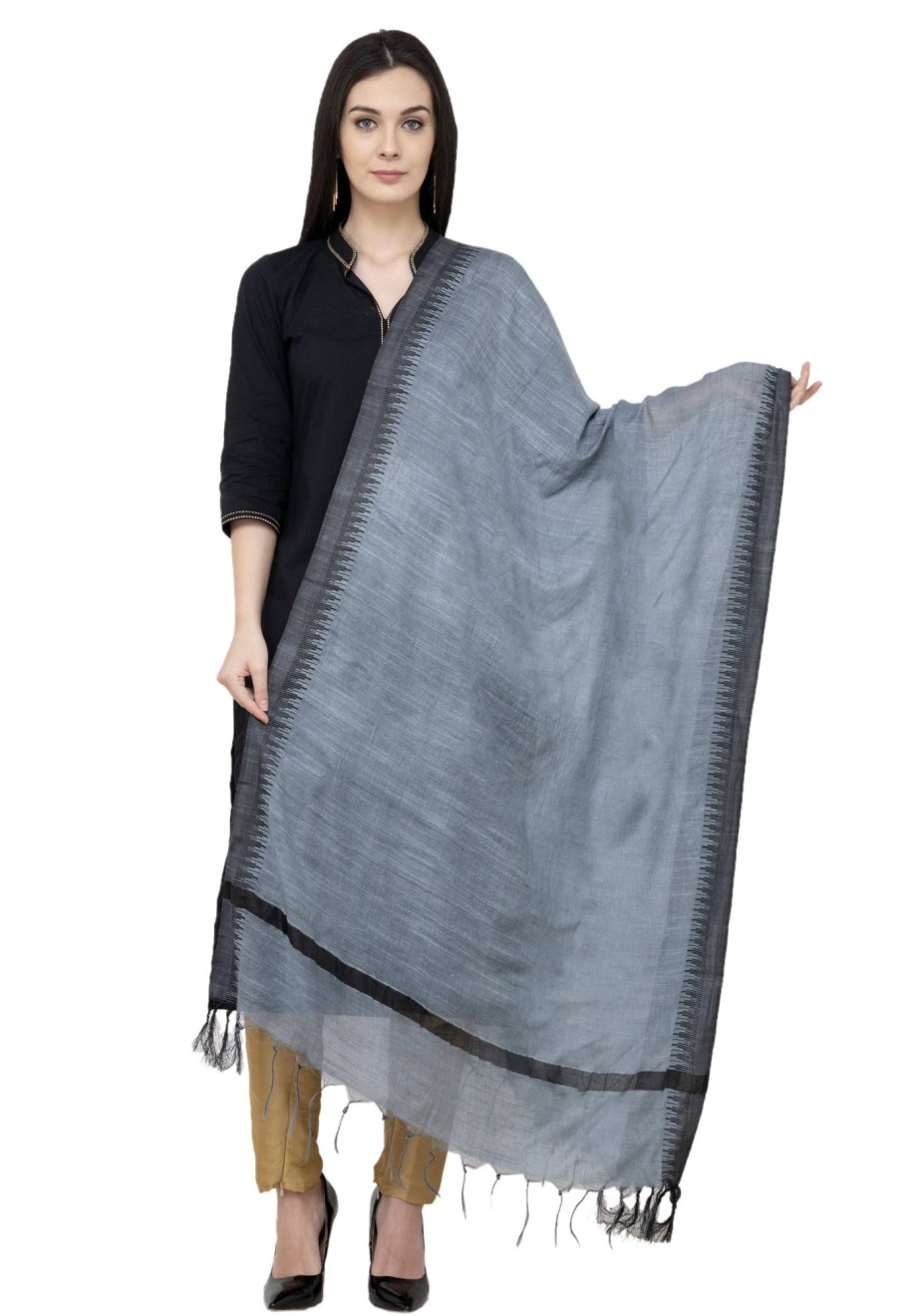 Women AR Silks | A R Silk Golden Color Fancy Silk Dupattas And Chunnis Gray