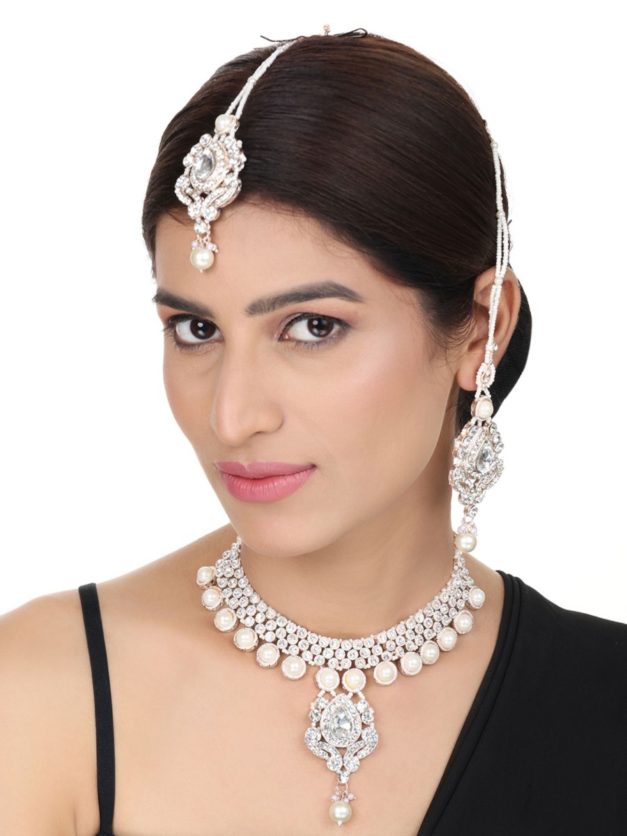 Jewellery Anikas Creation | Brass White Adornments - Timeless Beauty In Pure White - Anikas Creation Multicolor