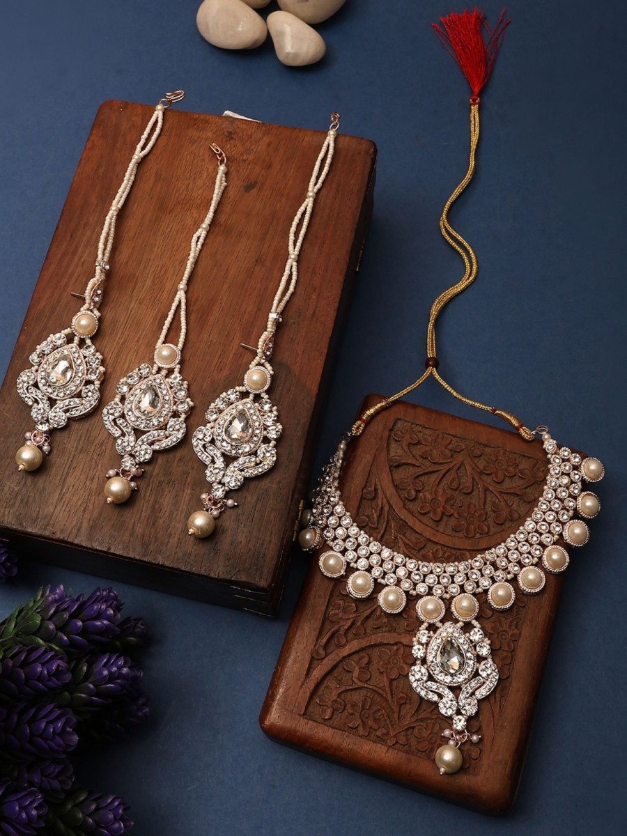 Jewellery Anikas Creation | Brass White Adornments - Timeless Beauty In Pure White - Anikas Creation Multicolor