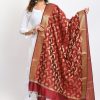 Women Moeza | Women'S Banarsi Silk Floral Woven Design Dupatta - Moeza Maroon