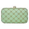 Others VASTANS | Women'S Green Color Tulle Embroidered Faux Silk Clutch - Vastans