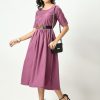 Women NOZ2TOZ | Women'S Stylish Midi Dress For - Noz2Toz Lavender