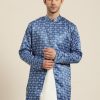 Men Sojanya | Men'S Silk Blend Only Sherwani Jacket - Sojanya Blue