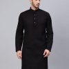 Men Sojanya | Men'S 100% Cotton Black Chicken Only Long Kurta - Sojanya