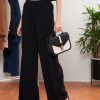 Women SASSAFRAS | Women'S Front Darted Palazzo Pants - Sassafras Black