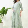 Women The Kaftan Company | Women'S Butterfly Maternity And Feeding Nightdress - The Kaftan Company Green