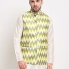 Men Virat Fashions | Men'S Olive Ikat Printed Nehru Jacket ( Jowc 4030Multi-Olive ) - Virat Fashions