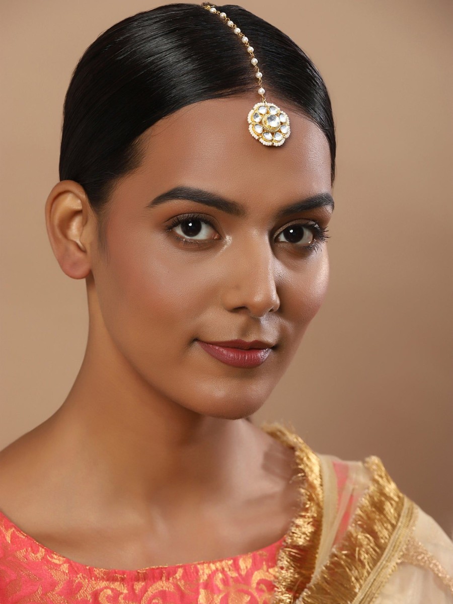 Jewellery Ruby Raang | Women'S Kundan Maang Tikka - Ruby Raang