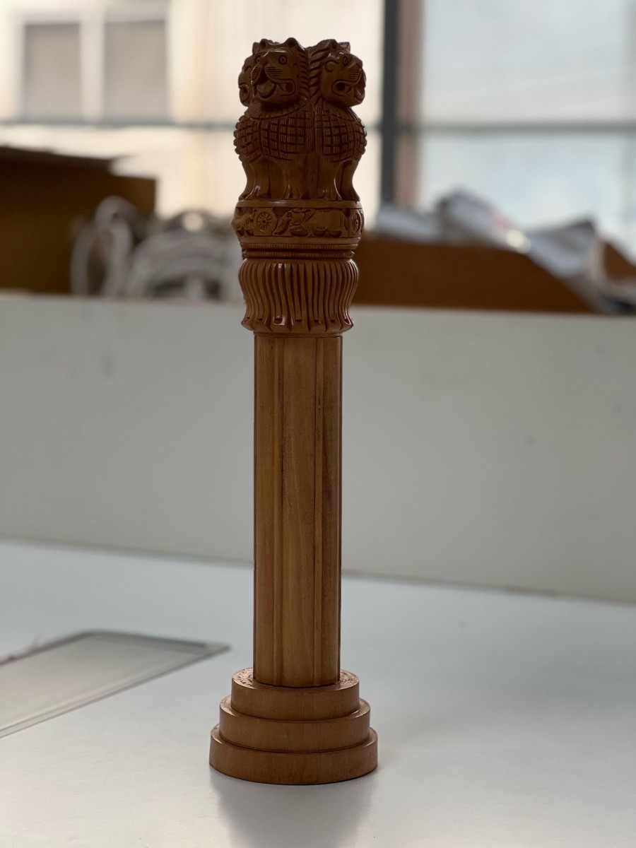 Others Kondapalli Toys | Wood Carved Ashoka Pillar Large - Kondapalli Toys