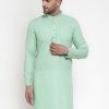 Men Virat Fashions | Men'S Green U0026 White Solid Kurta Only ( Ko 611 Green ) - Virat Fashions