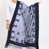 Women Moeza | Women'S Orgenza All Over Chikan Work Navy Dupatta - Moeza Blue